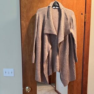 JustFab Taupe Open Front Cardigan